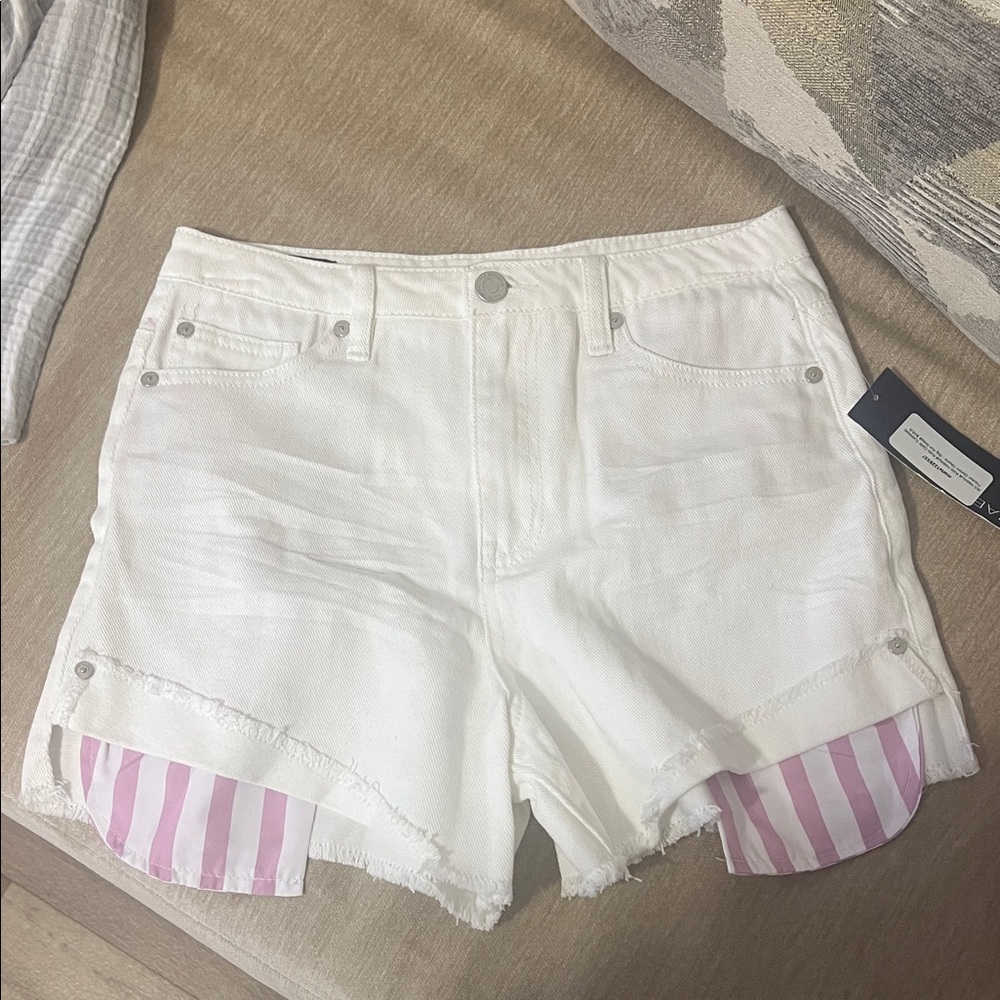 Habitual White Shorts with Pink Stripes